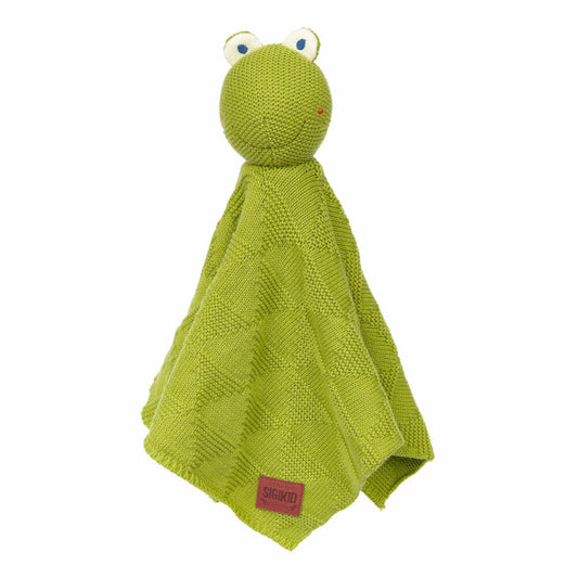 sigikid Knitted Love Strick-Schnuffeltuch Frosch, Schmusetuch, Kuscheltuch, Babytuch, Baumwolle / Polyester, 39645