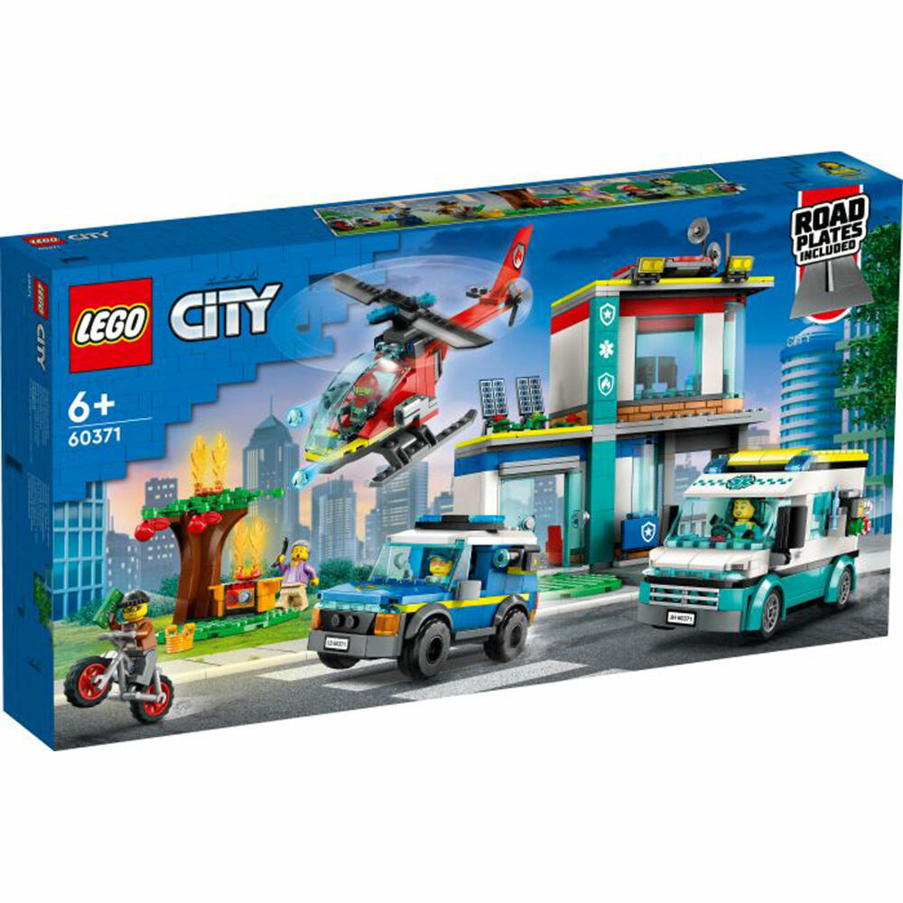 LEGO City Hauptquartier der Rettungsfahrzeuge, 706-tlg., Bauset, Konstruktionsset, Bausteine, Spielzeug, ab 6 Jahre, 60371