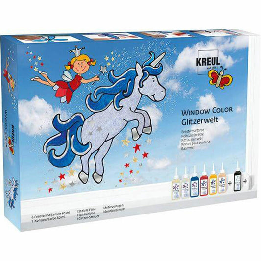 C. KREUL Kreul Window Color Glas Design Glitzerwelt, Fenstermalfarbe, Fensterfarbe, Malfarbe, 42844