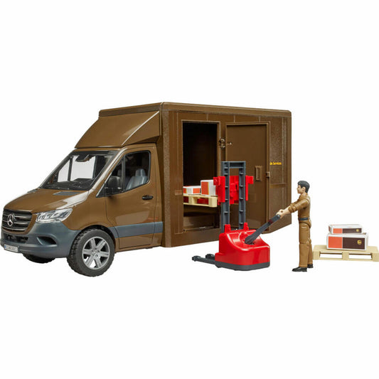 Bruder Mercedes Benz Sprinter UPS mit Fahrer und Zubehör, Modellfahrzeug, Fahrzeug, Spielzeug, 2678