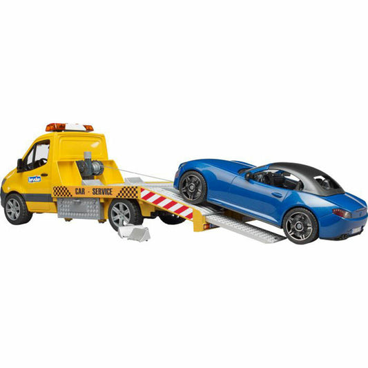 Bruder 02675 MB Sprinter car transporter with light + sound module and Bruder Roadster
