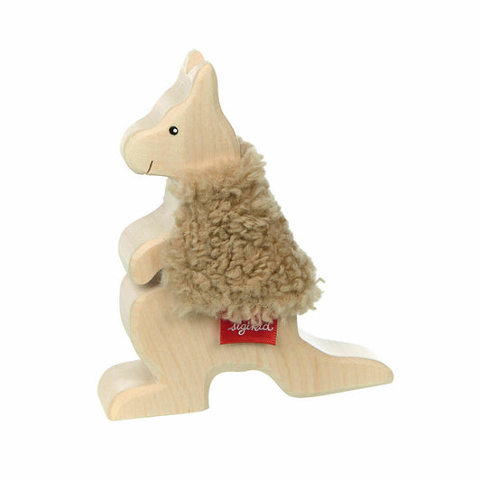 sigikid Cudly Wudly wooden animal kangaroo, wooden figure, toy figure, wooden toy, toy, decoration, 39519