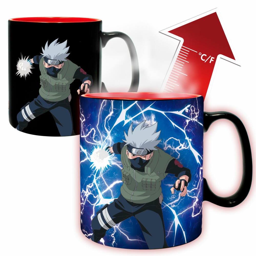 ABYstyle Heat Change Becher Naruto Shippuden mit Coaster, Akatsuki, Keramik, 460 ml, ABYPCK245