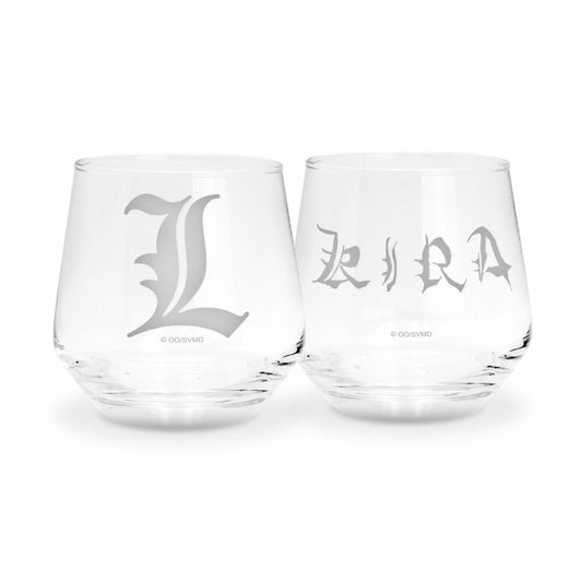 ABYstyle Gläser-Set Death Note 2-tlg. Kira & L, Whiskygläser, Glas, 300 ml, ABYVER222
