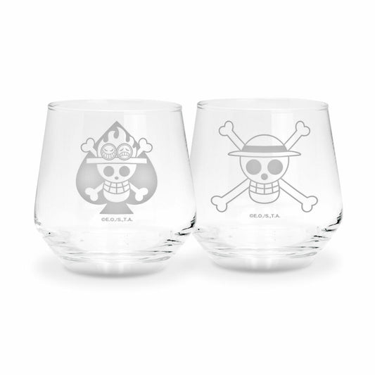 ABYstyle Gläser-Set One Piece 2-tlg. Luffy & Ace, Whiskygläser, Glas, 300 ml, ABYVER285