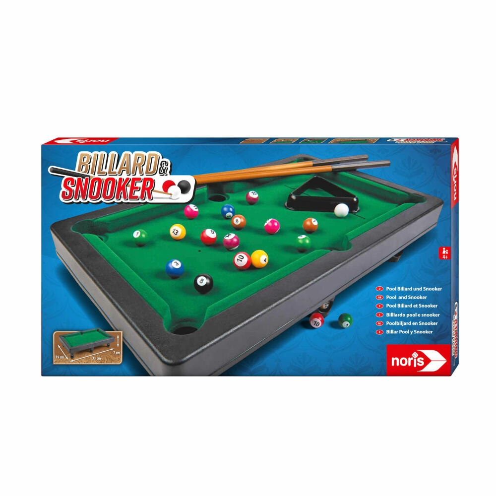 Noris Pool Billiards &amp; Snooker, Table Billiards, Mini Billiards, Family Game, Children's Game, from 4 years, 606167704