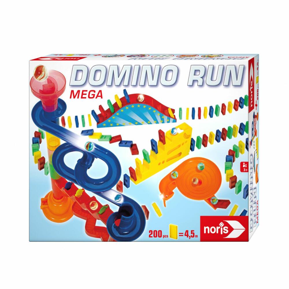 Noris Domino Run Mega, Dominosteine, Bausteine, Kugelbahn, Parcour, ab 3 Jahren, 606062023
