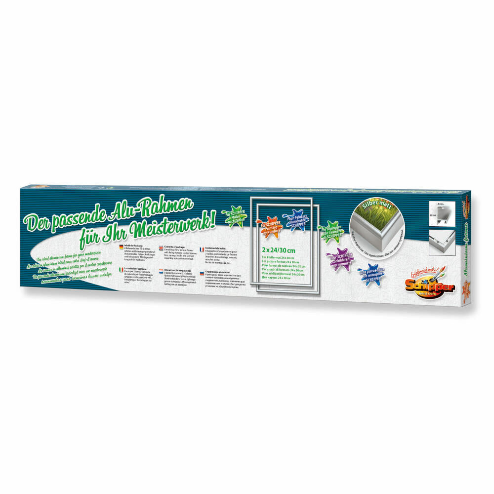 Schipper Paint by Numbers Aluminum Frame, Picture Frame, Frame, Silver, 24 x 30 cm, 2 Pieces, 605220771