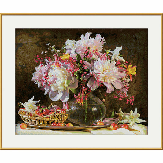 Schipper Malen nach Zahlen Blumenstrauß mit Kirschen, MNZ, Gemälde, Malset, Meisterklasse, 40 x 50 cm, 609130773