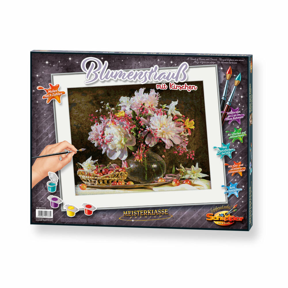 Schipper Painting by Numbers Bouquet with Cherries, MNZ, Painting, Painting Set, Master Class, 40 x 50 cm, 609130773