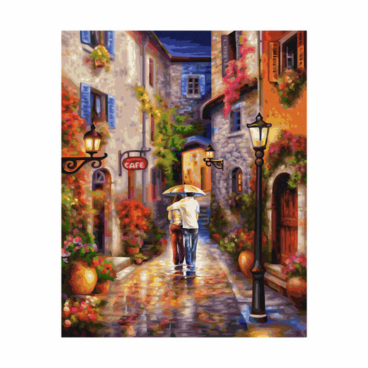 Schipper Malen nach Zahlen Romantische Gasse, Meisterklasse Premium, Malvorlage, Wandbild, 40 x 50 cm, 609130788