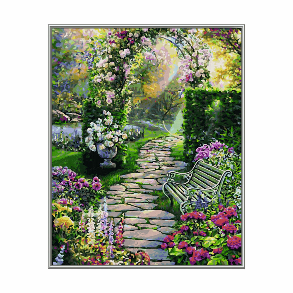 Schipper Malen nach Zahlen Mein schöner Garten, Meisterklasse Premium, Malvorlage, Wandbild, 40 x 50 cm, 609130804