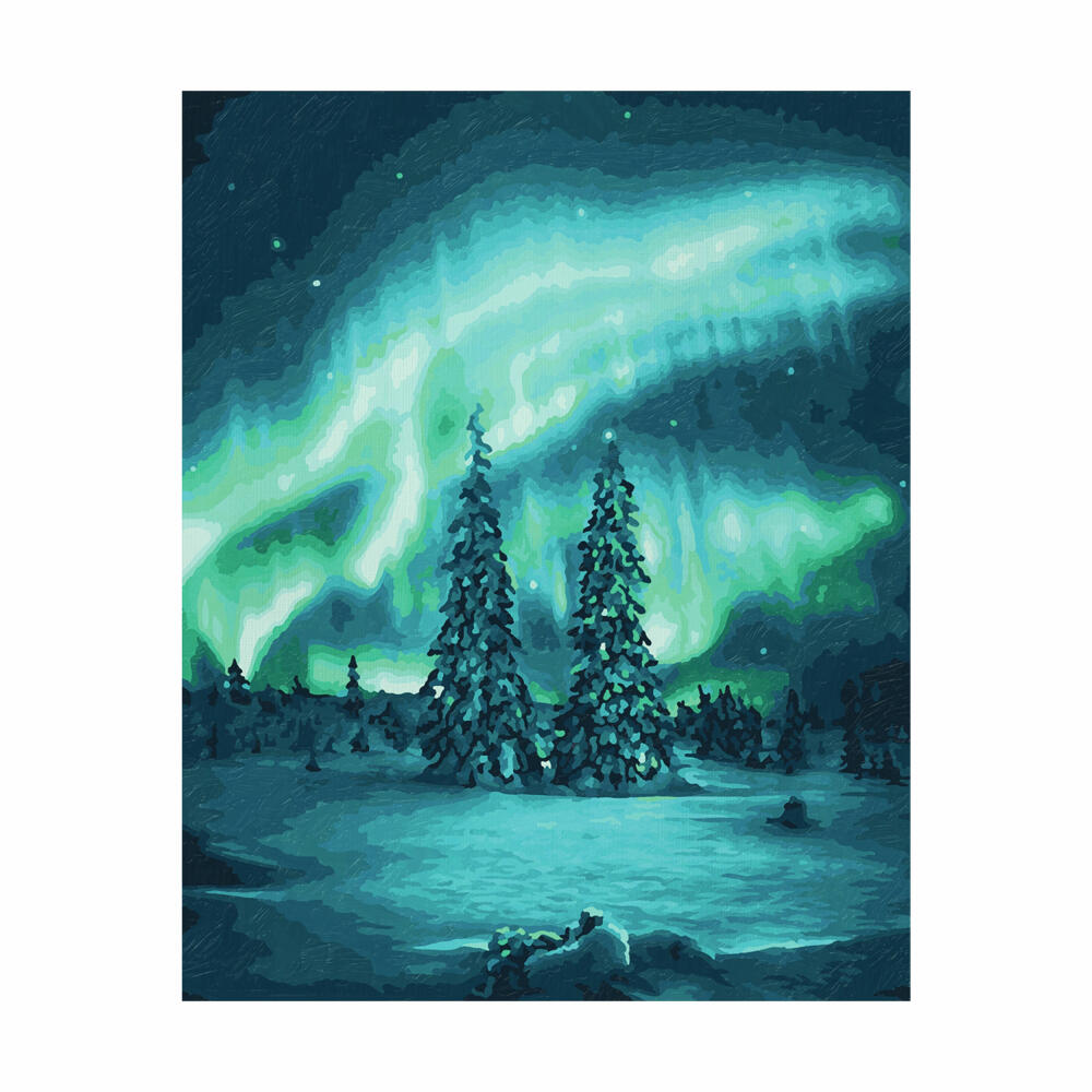 Schipper Painting by Numbers Northern Lights, Master Class Premium, Coloring Page, Wall Picture, 40 x 50 cm, 609130813