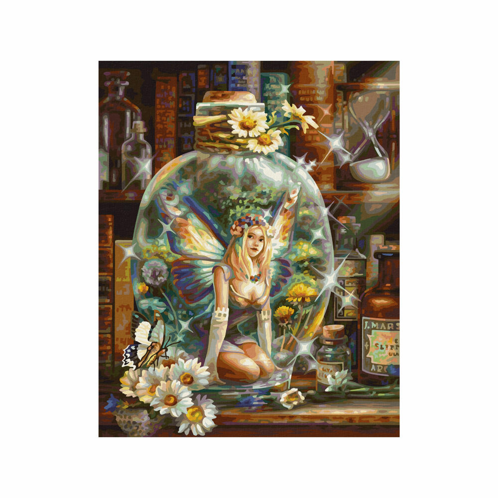 Schipper Malen nach Zahlen Die Schmetterlingsfee, Meisterklasse Premium, Malvorlage, Wandbild, 40 x 50 cm, 609130843