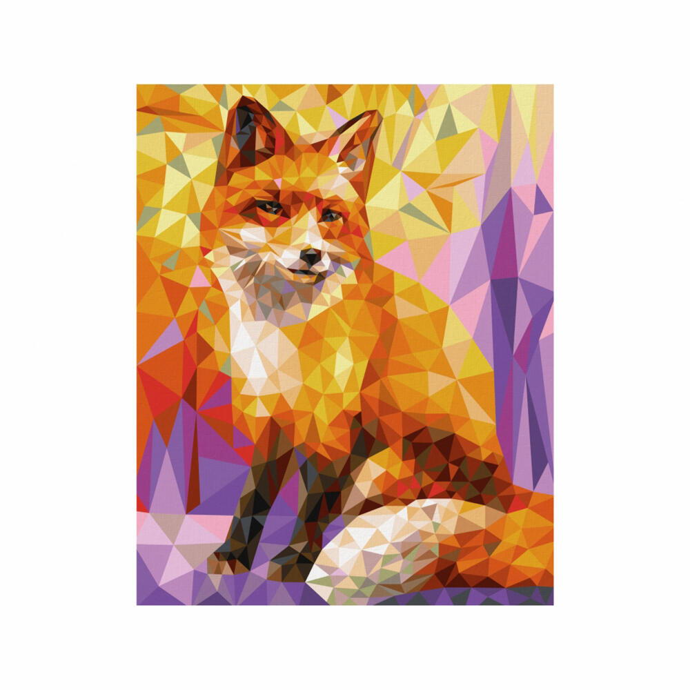 Schipper Malen nach Zahlen Polygon Art Fuchs, Meisterklasse Premium, Malvorlage, Wandbild, 40 x 50 cm, 609130863