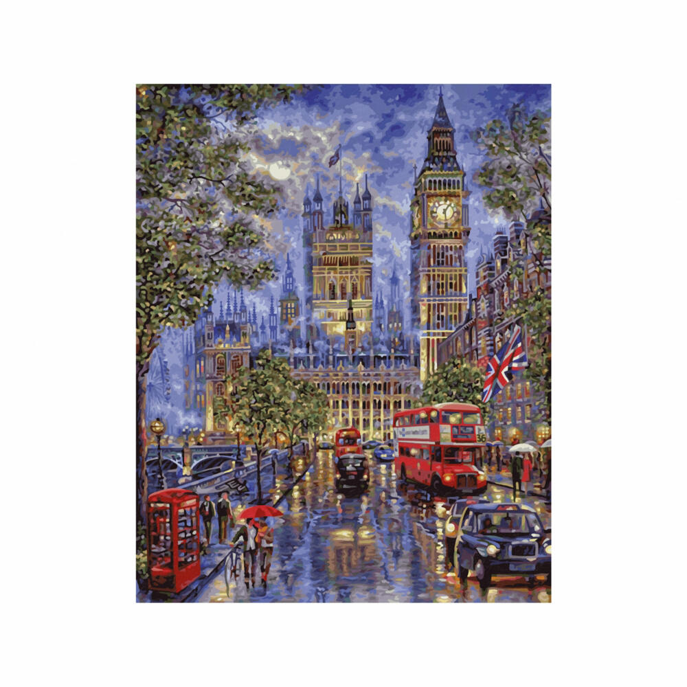 Schipper Painting by Numbers Full Moon over London, Master Class Premium, Coloring Page, Wall Picture, 40 x 50 cm, 609130873