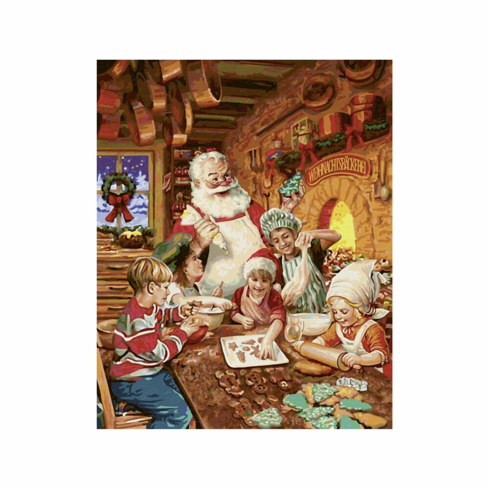 Schipper Painting by Numbers Christmas Bakery, Master Class Premium, Coloring Page, Wall Picture, 40 x 50 cm, 609130890