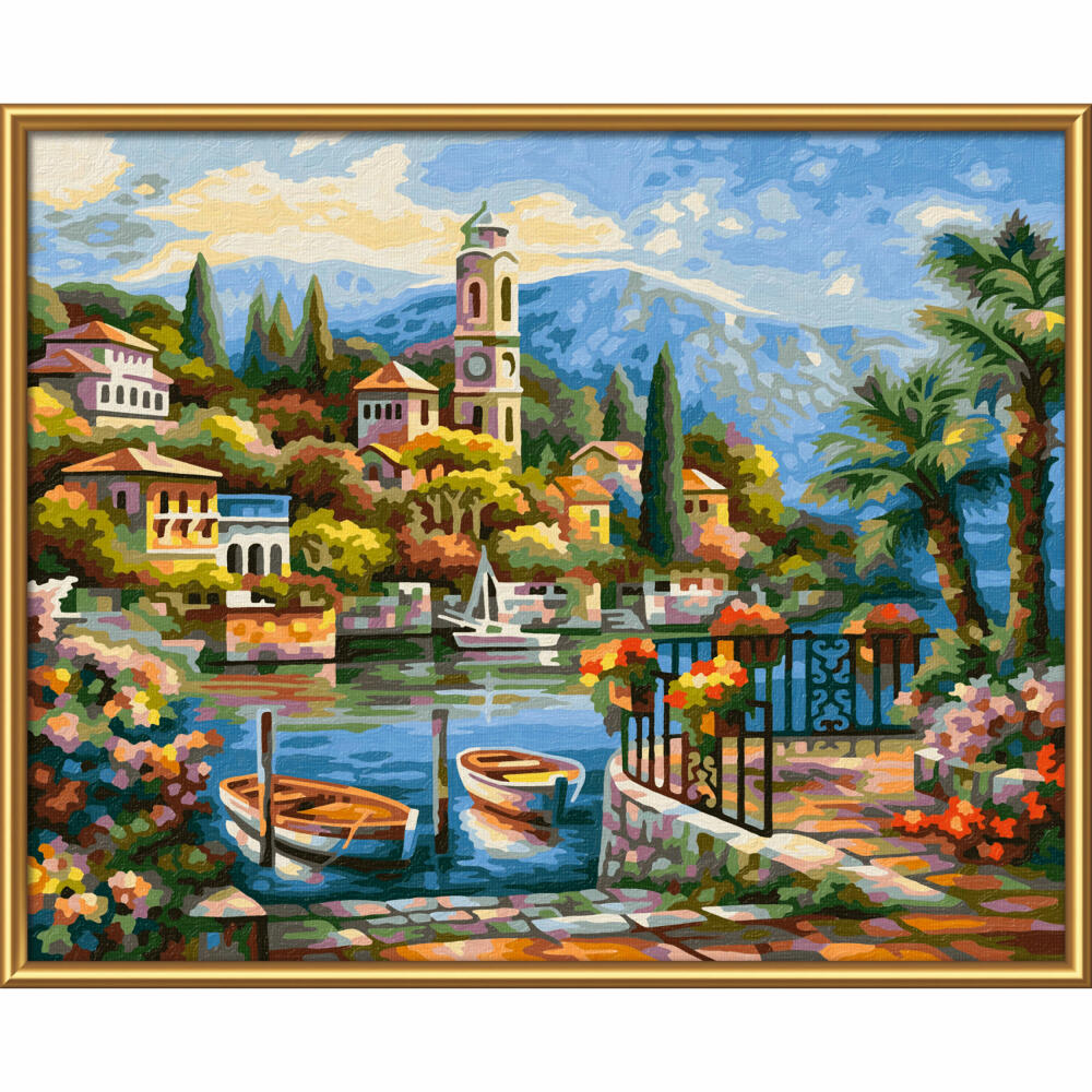 Schipper Malen nach Zahlen Am Comer See , Meisterklasse Klassiker, Malvorlage, Wandbild, 24 x 30 cm, 609240798