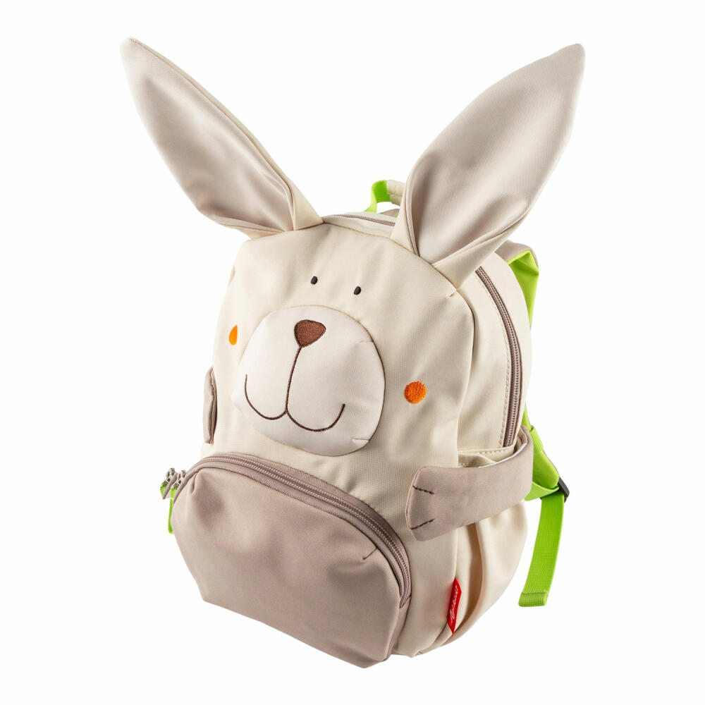 sigikid Pfötchen-Rucksack Hase, Kinderrucksack, Kitatasche, Kindergarten, Polyester, Grün, 5.2 L, 25437