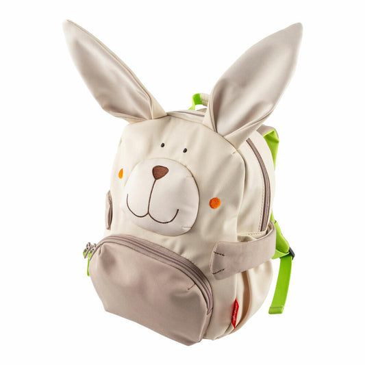 sigikid Pfötchen-Rucksack Hase, Kinderrucksack, Kitatasche, Kindergarten, Polyester, Grün, 5.2 L, 25437
