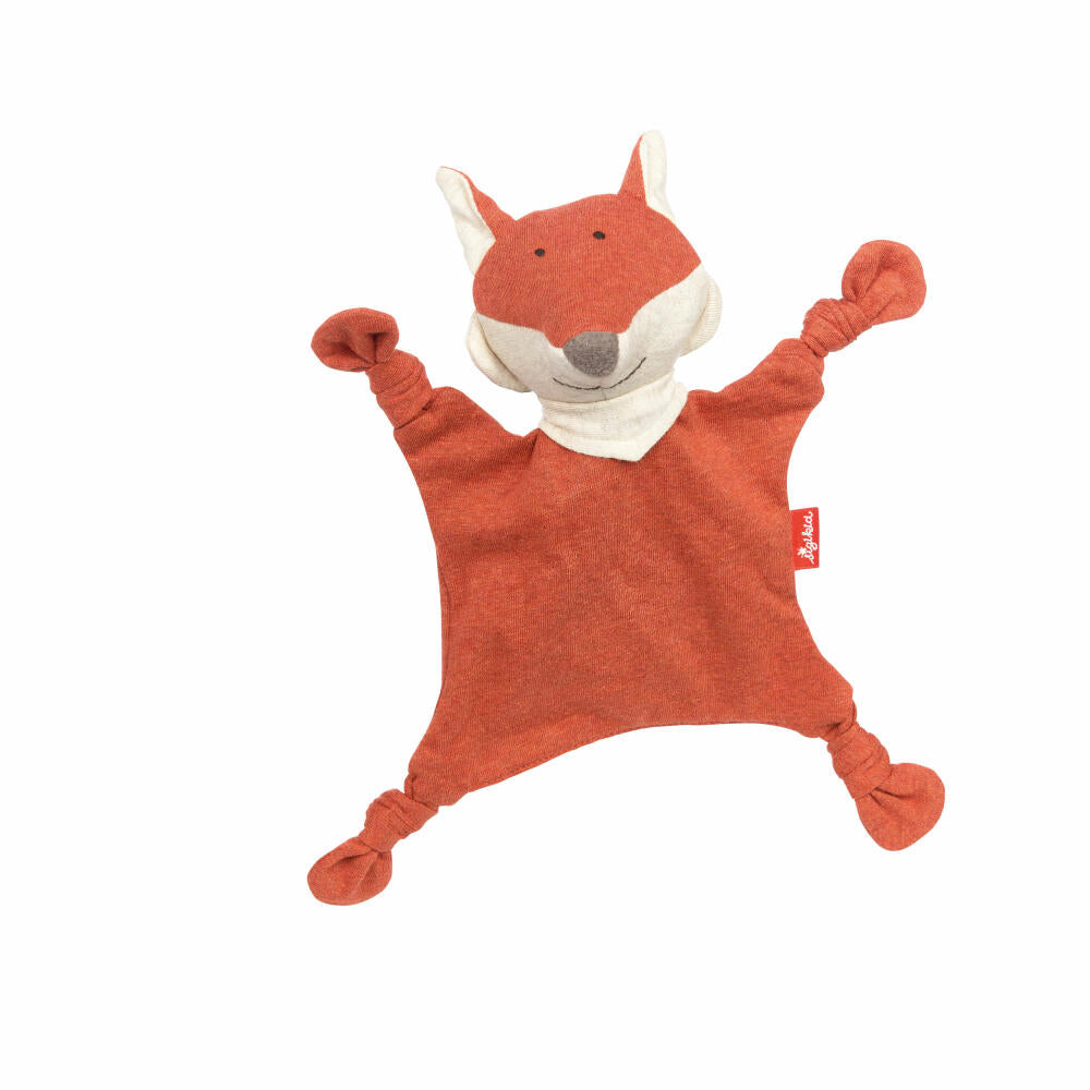 sigikid Mini Jersey Cloth Fox Tiny Tissues, Comforter, Cuddly Blanket, Cotton, Orange, 18 cm, 39835