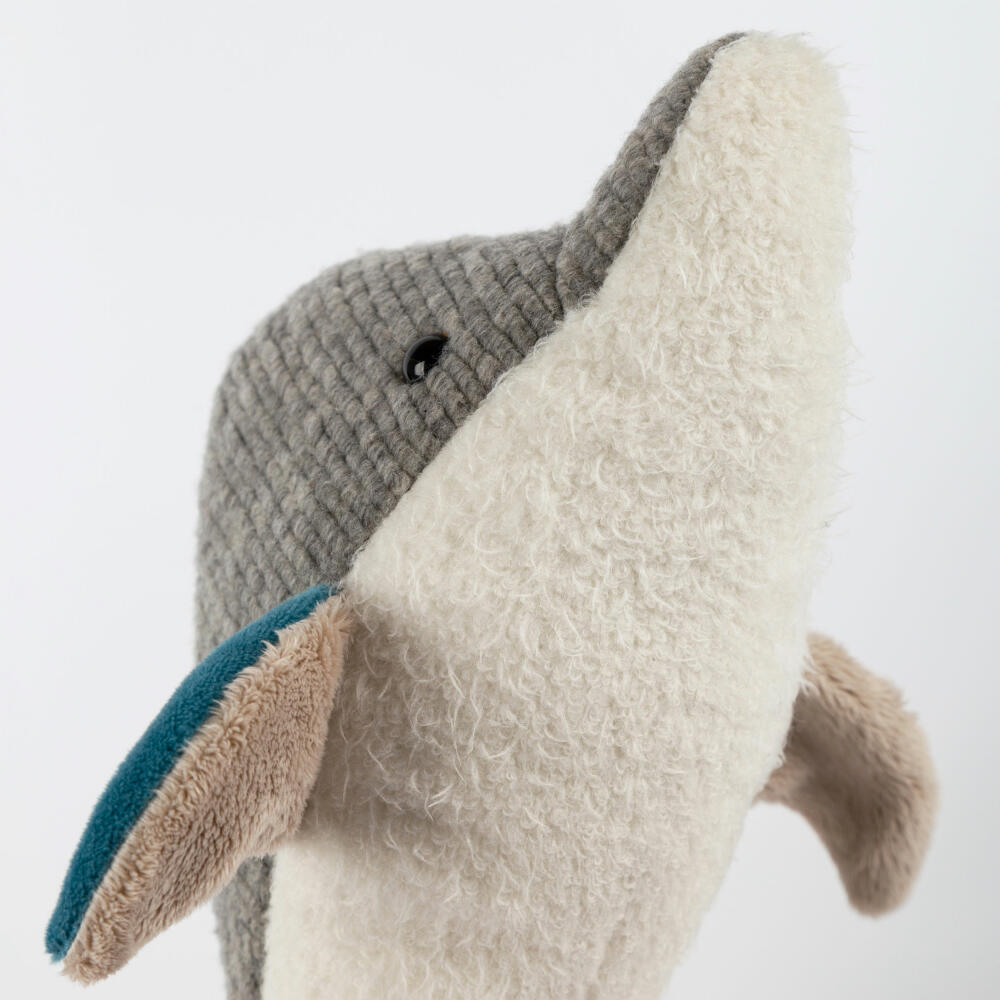 sigikid Patchwork Sweety Delfin Yellow, soft toy, plush toy, cuddly toy, polyester, 33 cm, 43221