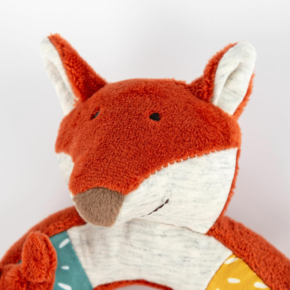 sigikid PlayQ Active Ring Fox Yellow, grasping toy, grasping toy, rattle, baby toy, polyester, 43224