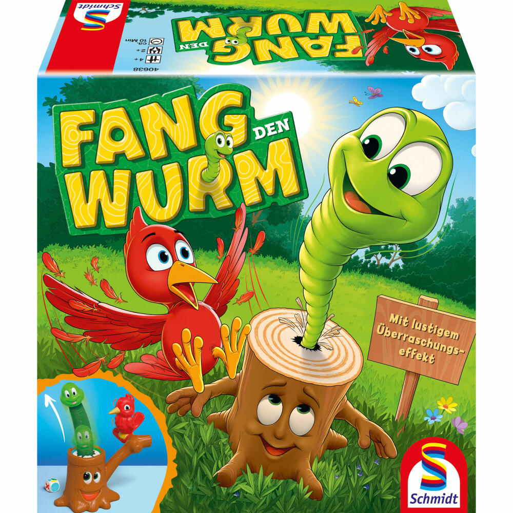Schmidt Spiele Fang den Wurm, Kinderspiel, Familienspiel, Gesellschaftsspiel, ab 4 Jahre, 40638