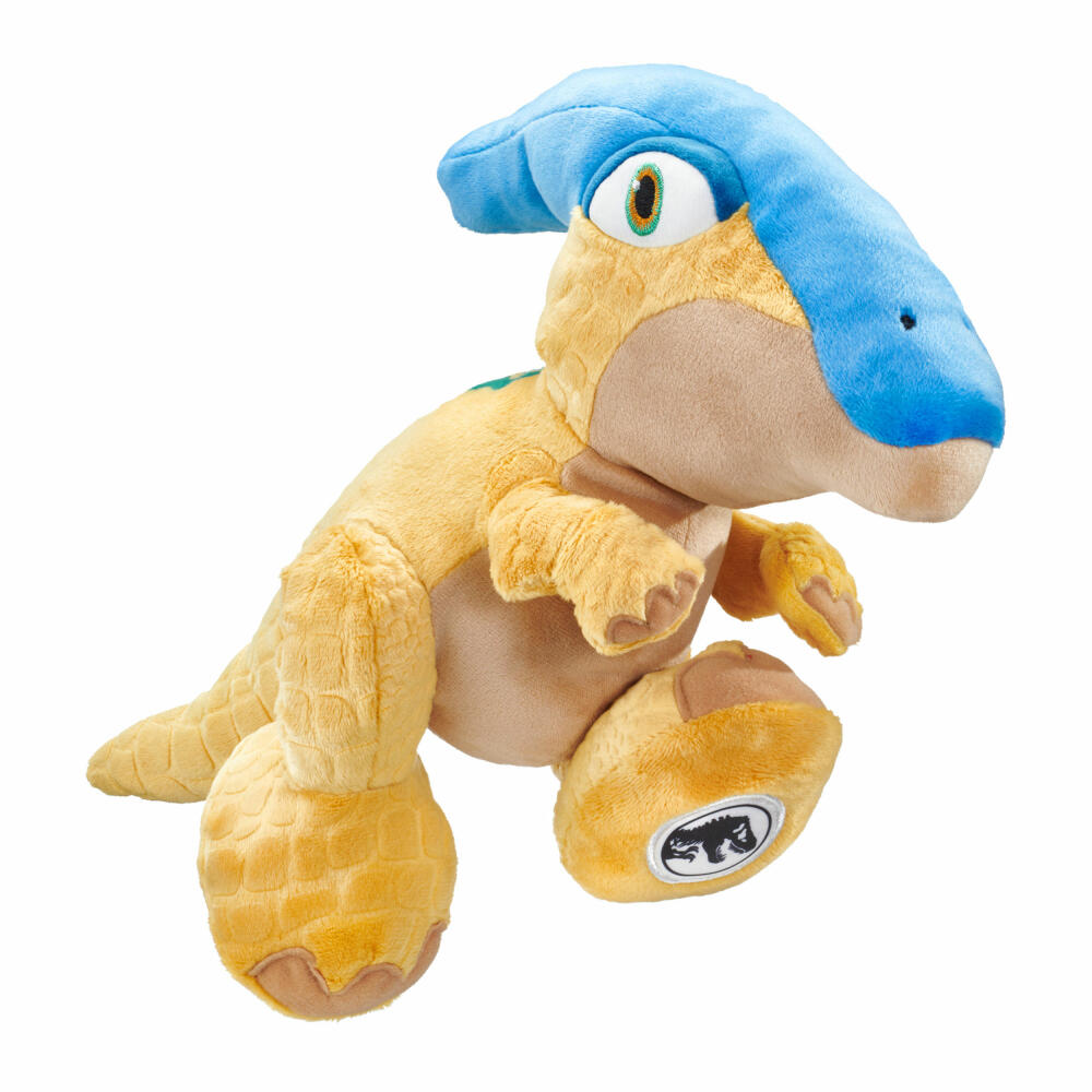 Schmidt Spiele Jurassic World Dominion Parasaurolophus, Plüschtier, Kuscheltier, Stofftier, Plüsch, 27 cm, 42775