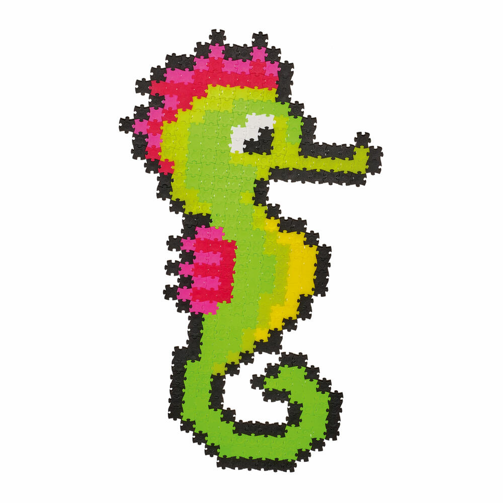 Schmidt Spiele Jixelz Seepferdchen, Mini-Puzzle, Kinderpuzzle, Kreativspielzeug, 350 Teile, 1 Motiv, 46109