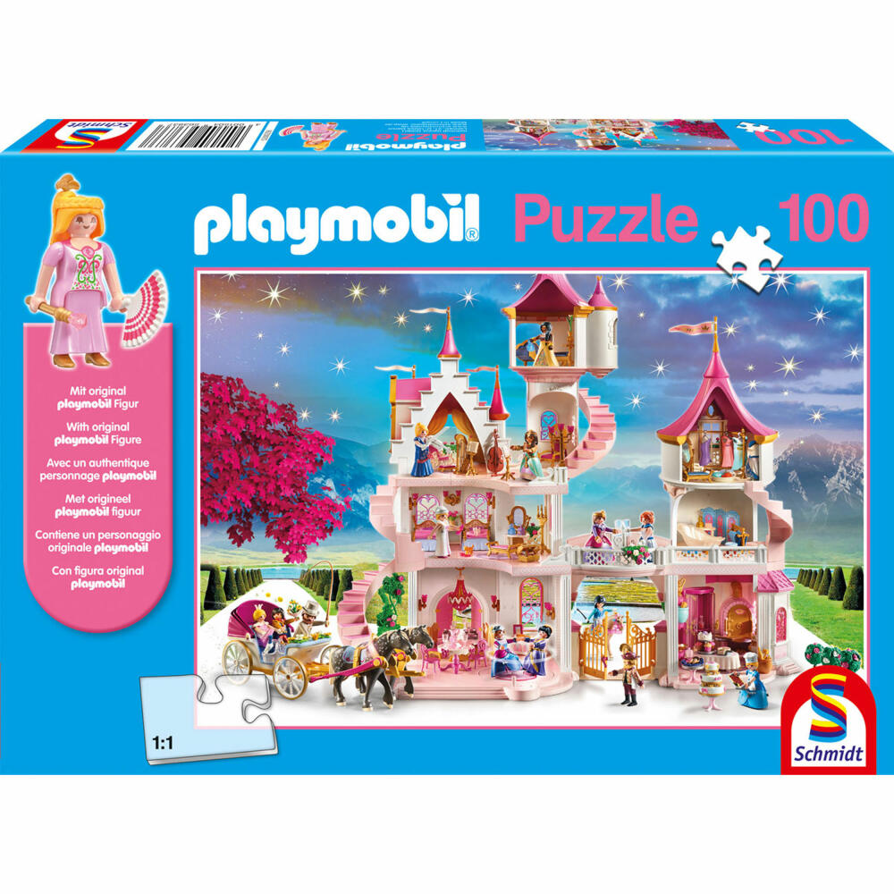 Schmidt Spiele Playmobil Princess Castle, with figure, children's puzzle, children's puzzle, children's puzzles, 100 pieces, 56383