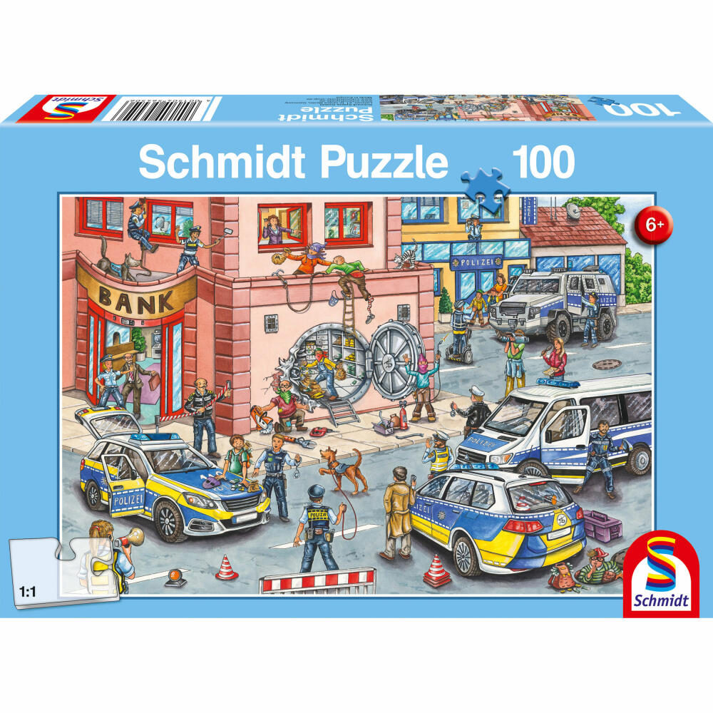 Schmidt Spiele Police Operation, Children's Puzzle, Children's Puzzle, Children's Puzzles, 100 Pieces, 56450