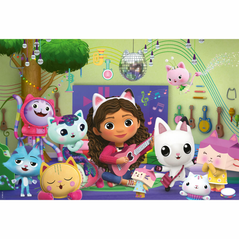 Schmidt Spiele Gabbys Dollhouse Meow-ziger Party Fun, Puzzle, Children's Puzzle, Glitter Puzzle, 40 Pieces, 56472