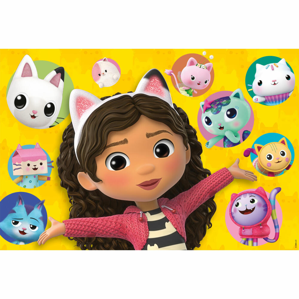 Schmidt Spiele Gabbys Dollhouse Gabby and her friends, puzzle, children's puzzle, glitter puzzle, 100 pieces, 56475