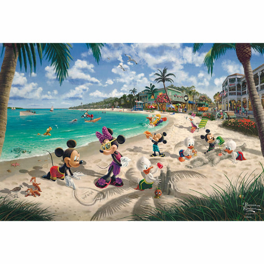 Schmidt Spiele Disney Mickey & Minnie in Florida, Thomas Kinkade, Puzzle, 200 Teile, Graspappe, 56559