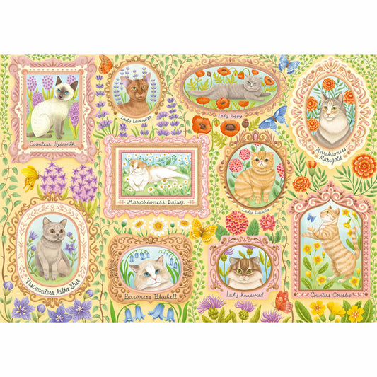 Schmidt Spiele Adelige Katzen in Blütenpracht, Puzzle, Erwachsenenpuzzle, Standard, 1000 Teile, 59792