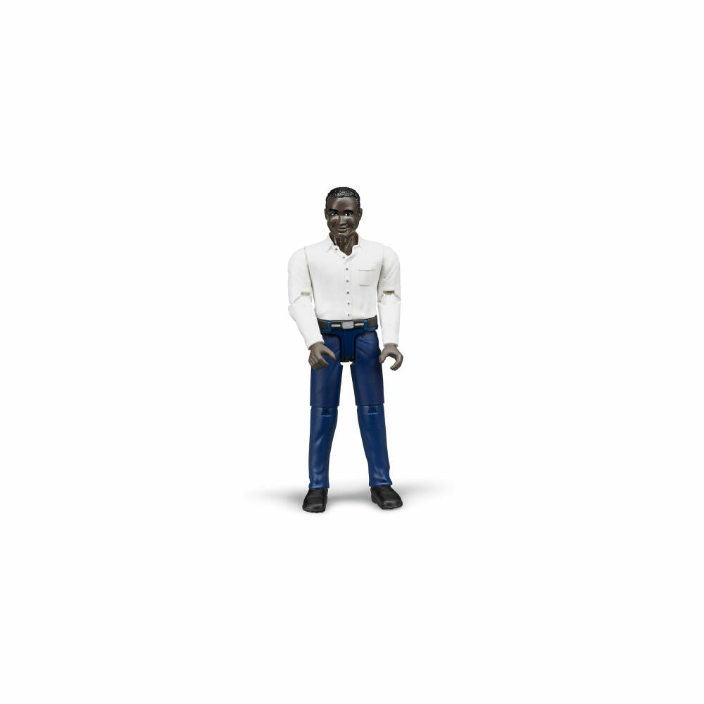 Bruder bworld man dark skin type, dark blue trousers, toy figure, figure, toy, 60004