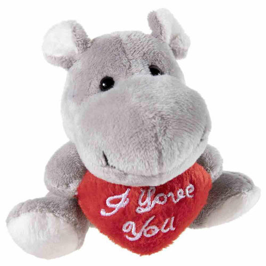 Heunec Hippo mit Herz, Kuscheltier, Plüschtier, Stofftier, 10 cm, 421776