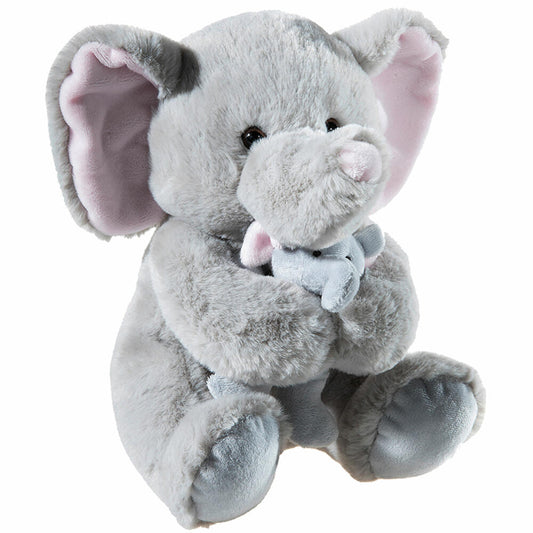 Heunec Elefant mit Baby, Kuscheltier, Plüschtier, Stofftier, 18 cm, 504677