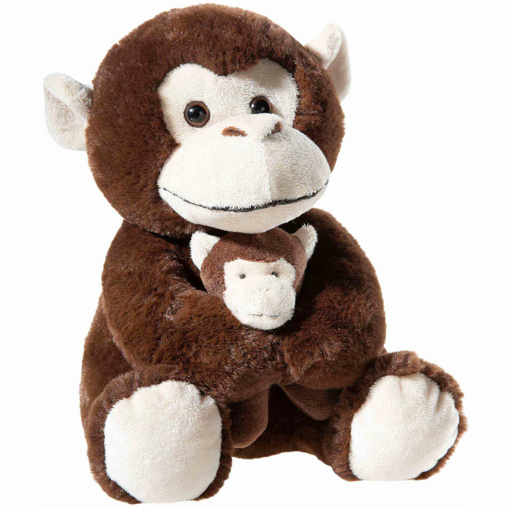 Heunec Affe mit Baby, Kuscheltier, Plüschtier, Stofftier, 18 cm, 504776