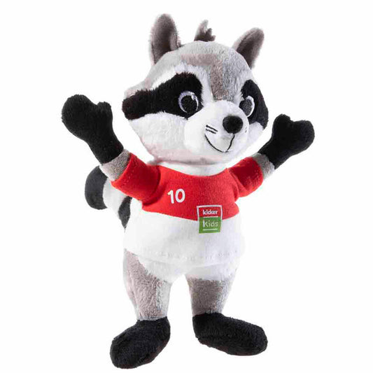 Heunec Kicker Kids Waschbär Pele, Kuscheltier, Plüschtier, Stofftier, 22 cm, 552272
