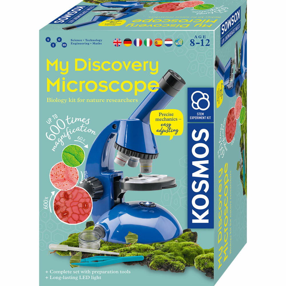 KOSMOS My Discovery Microscope INT, Mikroskop, Experimentierkasten, Experimente, Kinder, ab 8 Jahren, 617523
