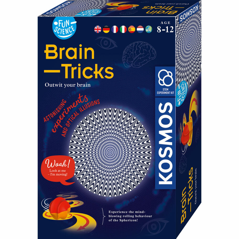 KOSMOS Fun Science Brain Tricks INT, Experimente, Experimentierkasten, Mehrsprachig, 617530