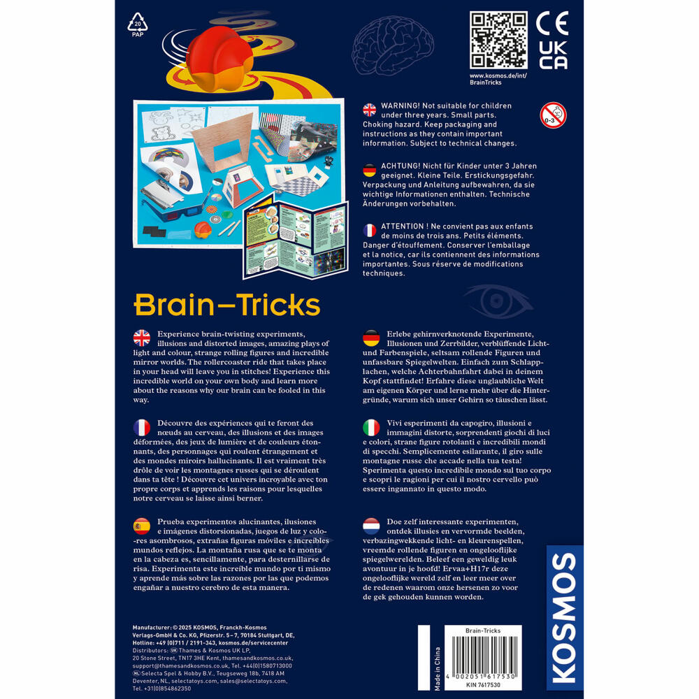 KOSMOS Fun Science Brain Tricks INT, Experimente, Experimentierkasten, Mehrsprachig, 617530