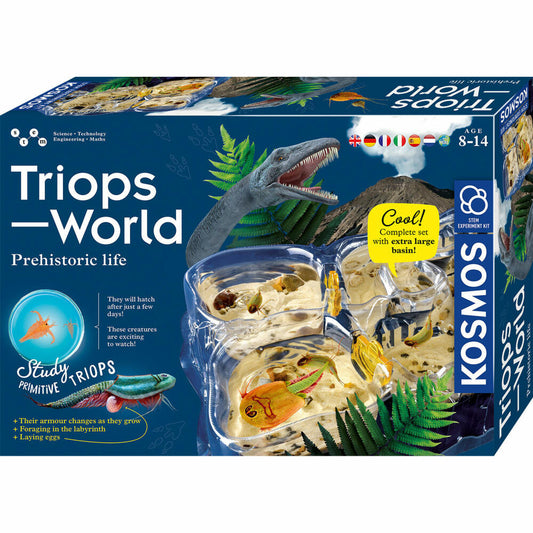 KOSMOS Triops World INT, Experimentierkasten, Urzeitkrebse, Aufzucht, ab 8 Jahren, 617547