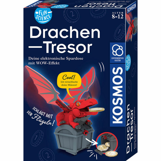 KOSMOS Fun Science Drachen-Tesor, Experimentierkasten, Spardose, Baukasten, ab 8 Jahren, 621360