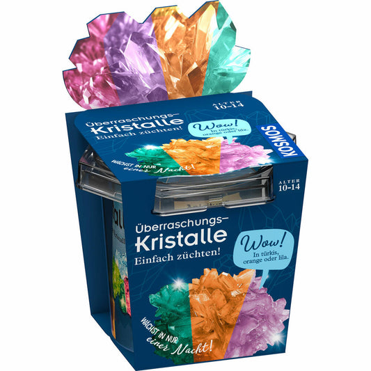 KOSMOS Überraschungs-Kristalle selbst züchten, Experimentierkasten, Experimente, Kristallzucht, ab 10 Jahren, 656096