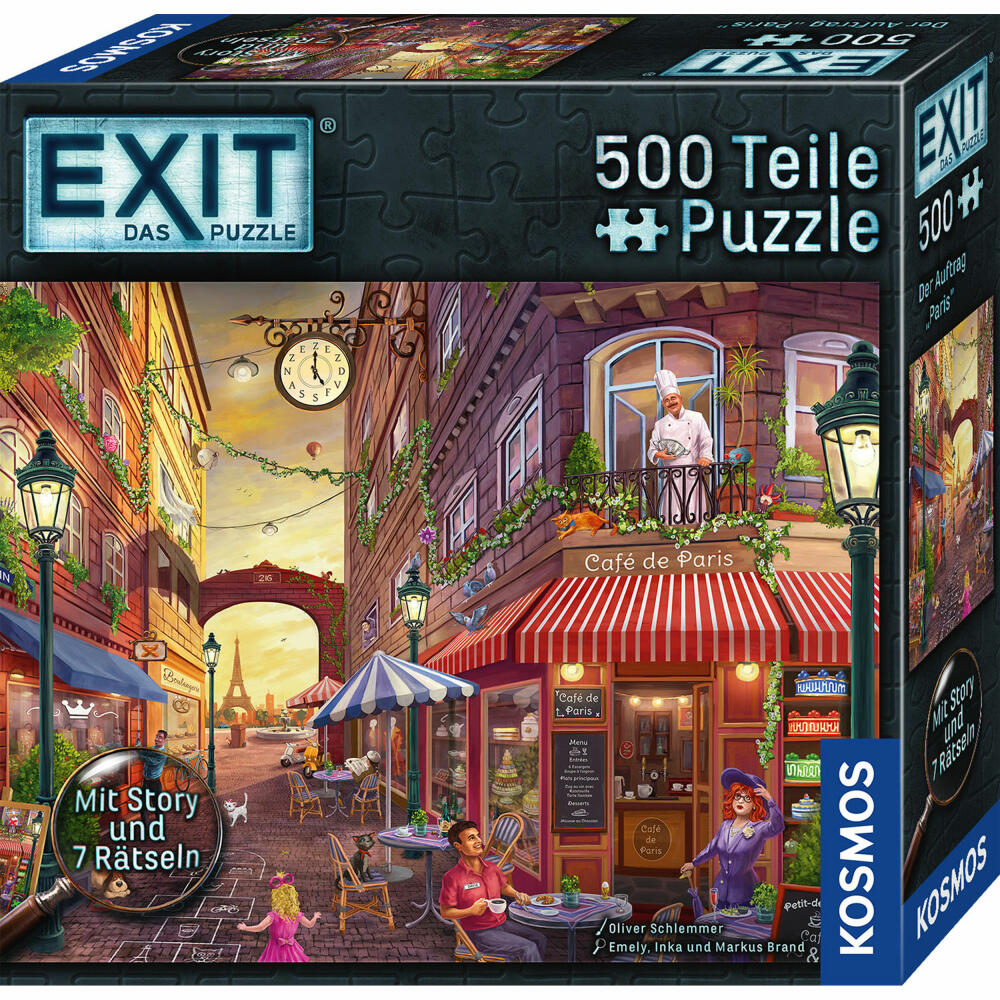 KOSMOS EXIT Das Puzzle Der Auftrag Paris, Rätselpuzzle, Escape Room, ab 10 Jahren, 684990