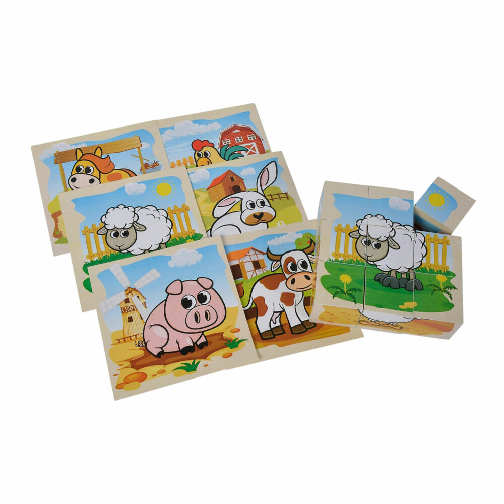 Eichhorn picture cube farm, cube puzzle, cube puzzle, children, toy, 100005203