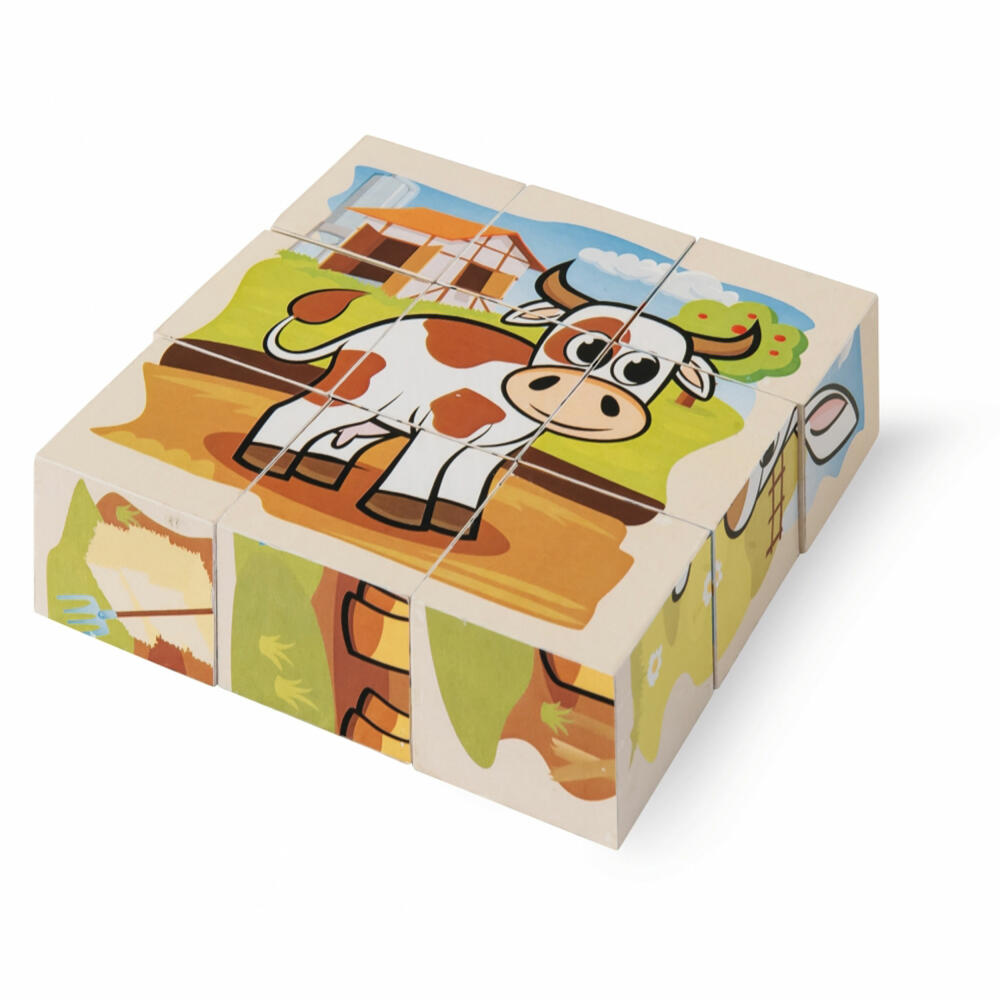 Eichhorn picture cube farm, cube puzzle, cube puzzle, children, toy, 100005203